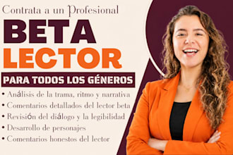 lector beta español romance beta reader fantasy beta reader thriller beta reader