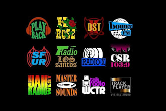 craft a custom radio station logo and vector illustration