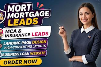 mortgage, mca insurance leads landing page business loan website fb ads