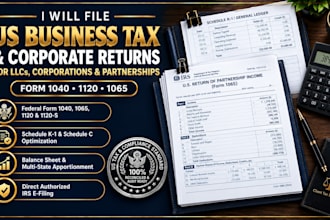 file tax returns for llc, corporations and businesses tax form 1040, 1120, 1065