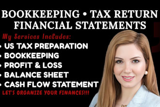 do US tax preparation, bookkeeping, tax return, profit and loss, balance sheet