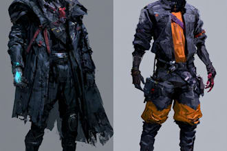 do sci fi, fantasy, cyberpunk and character design