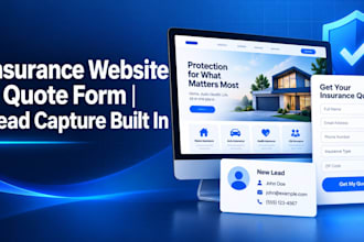 design an insurance website with quote form and lead capture