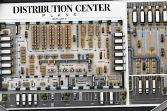 develop distrutution center floor plans, logistics layouts, cad drawing