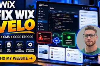 l fix wix velo, API integration, cms, code errors and wix studio issues