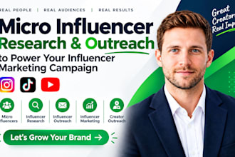 do micro influencer research and outreach for influencers marketing campaign