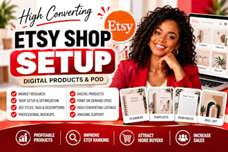 grow your etsy shop with etsy seo, etsy digital product, etsy shop setup, pod