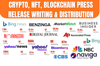 do crypto press release writing and distribution for blockchain, nft, or web3