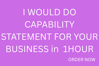 create a capability statement for your business