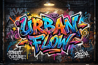 paint modern graffiti art, street art illustration, and typography logo