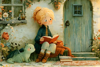 illustrate your children book with cute artwork