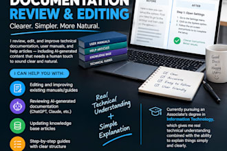 edit proofread and update technical documentation and user guides