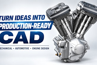 do 3d cad modeling, mechanical design and automotive engine design