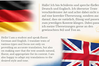 translate from and to englisch and german