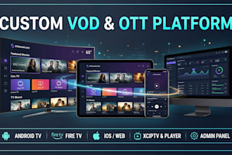 create custom vod app, ott platform, smart TV app, and admin panel