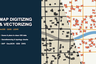 digitize, georeference and vectorize maps in arcgis or qgis
