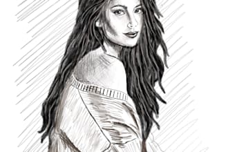 draw a digital pencil portrait from photo