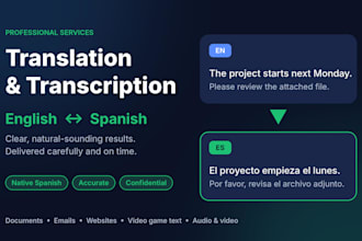 transcribe and translate audio or video spanish to english