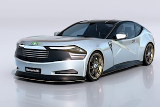 do 3d realistic car, car design, body kit, sport car, car rigging, 3d lego car