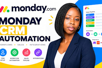 setup monday com CRM automation monday workflows sales pipeline make automation