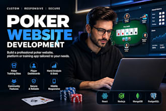 build a professional poker website, poker platform or training web app