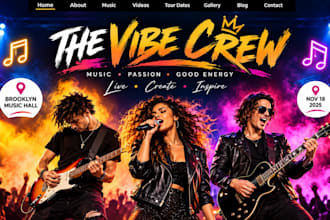 create a stunning music, artist, dj, podcast, musician website