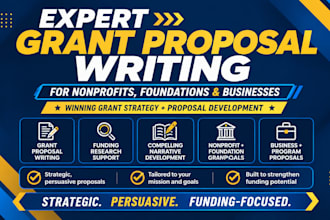 research and write persuasive grant proposal, apply for grant, funding, 501c3