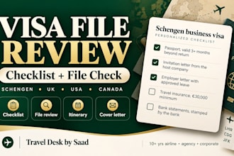 prepare your visa document checklist and review your file