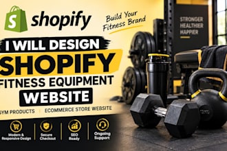 design shopify fitness equipment website gym products ecommerce store website
