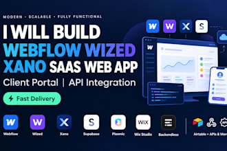 build webflow wized xano saas web app client portal API integration