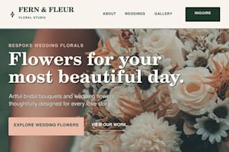 build squarespace wedding florist website bridal bouquet wedding flowers website