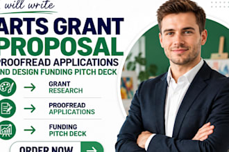 write arts grant proposal proofread applications and design funding pitch deck