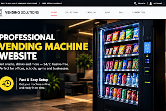 create a modern vending website for your vending machine business
