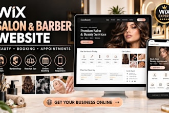 design wix saloon barber shop website hair beauty appointment website design