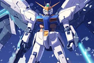 draw illustration and concept , and robot