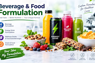 do beverage formulations, energy drinks, wellness drinks, food formulation snack