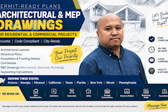 create architectural and mep permit drawings for az, ga  mo projects