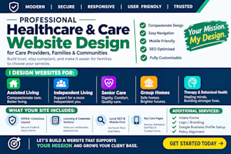 design independent living group home care assisted living senior care website