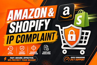 write an amazon, shopify or website intellectual property complaint