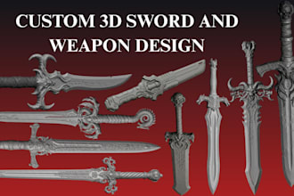 create 3d sword, 3d weapon model,gun,armor for game, roblox, cosplay 3d printing