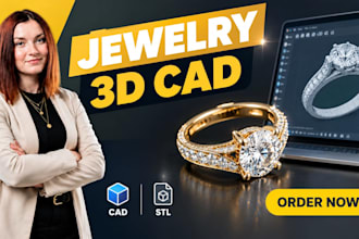 design photoreaistic 3d cad jewelry and rendering with manufacturable cad file
