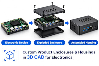 design custom product enclosures and housings in 3d cad for electronics