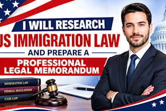 research US immigration law and prepare a professional legal memorandum
