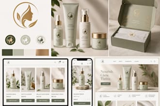 do skincare beauty brand guidelines brand kit, modern brand logo and branding