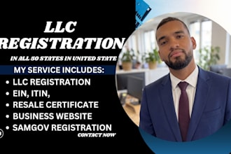 register your USA llc, ein, c corp, tax id, business address and setup