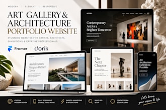 design dorik framer art gallery architecture exhibition portfolio website