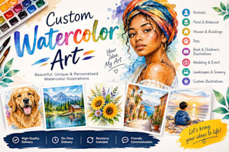 create beautiful watercolour illustrations and paintings