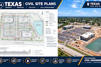 design texas permit civil site plans  grading, drainage and engineering drawings