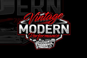 make vintage modern performance car brand logo
