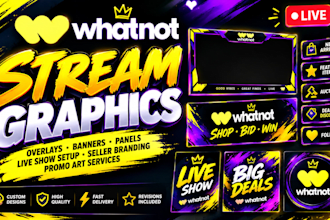 do whatnot stream overlays graphics banner panels live show branding promo art